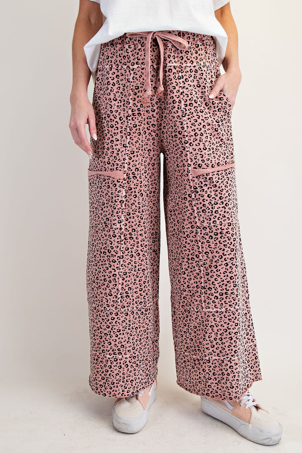 Antique Rose Cheetah Print Knit Pant