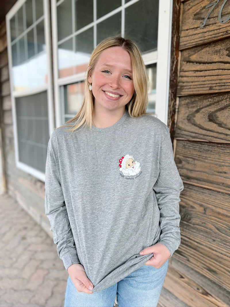 Heather Gray Santa Bus Long Sleeve
