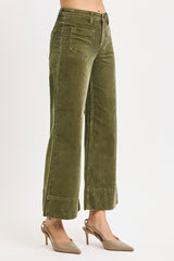 Frankie's Olive High Rise Corduroy Crop Pants