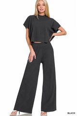 Viscose Sweater Short Slv Top & Pants 2pcs Set