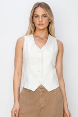 V-Neck Button Down Vest