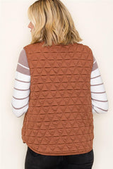 Polar Collar Zip Front Quilted Vest