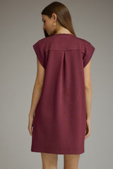 Burgundy Sleeveless V-Neck Dress
