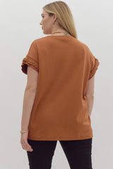 Curvy Braided Cap Sleeve Top