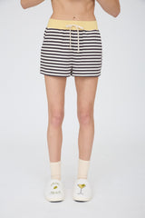 Charcoal Striped Knit Shorts
