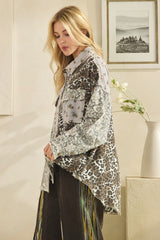 Gray Leopard Paisley Button Down Shirt