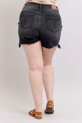 Kaley's Curvy Long Cut Off 2 Button Shorts