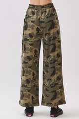 Camo Wide Leg Cotton Pants