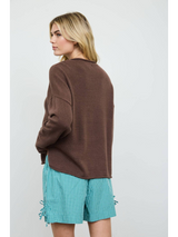 Chocolate Brown Puppy Crew Pullover