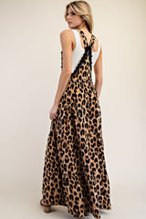 Cheetah Print Wide Leg Jumpsuit