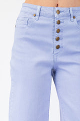Blue Button Front Pants