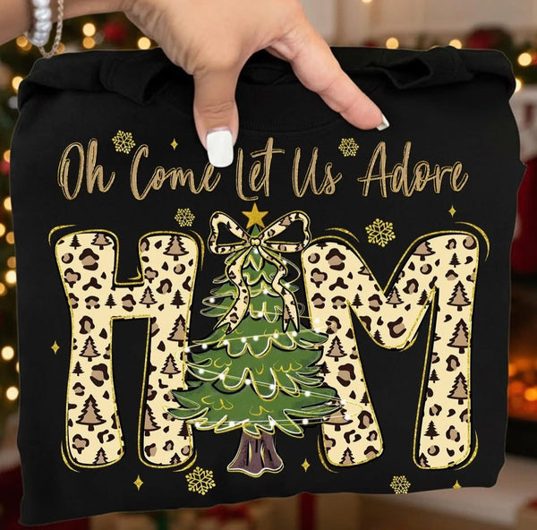 Holiday Adore Him Leopard Tree  Design T-Shirt