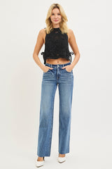 Marin's TC Mid Rise Raw Hem Straight Leg Jean