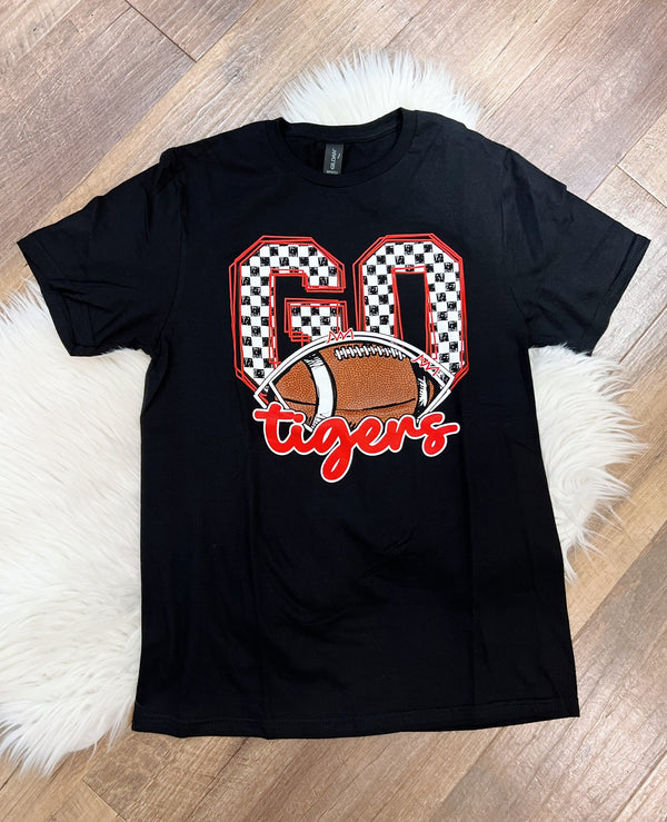 Black Go Tigers Football Spirit Tee