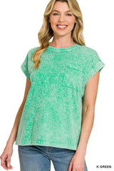 Halo Snow Washed Cuffed Short Sleeve Tee