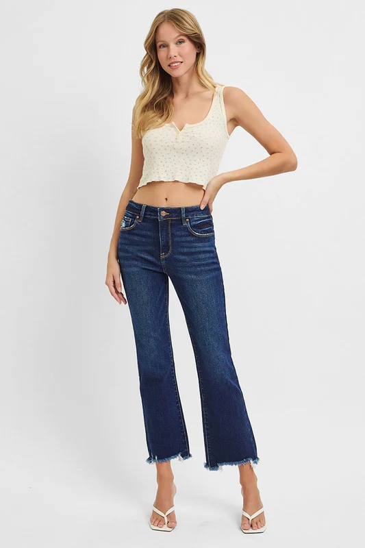 Teagan's High Rise Crop Straight Slim Jeans