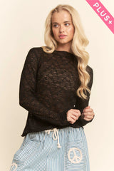 Curvy Soft Black Lace Top