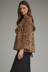 Animal Print Knit Sweater