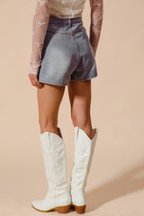 Bow Knot Pocket Denim Shorts
