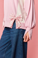 Floral Bow Panel Crewneck