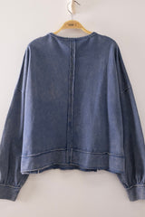 Vintage Wash Raw Edge Top