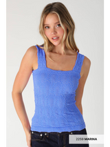 Lace Textured Square Top Tank