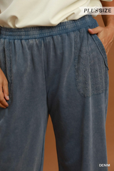 Curvy Terry Mineral Wash Wide Pants