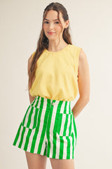 Smocking Edge Detail Tank Top