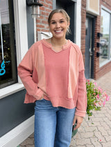 Brick Oversized Terry Cloth Top