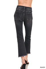 Erica's Black High Rise Straight Crop Jeans