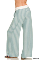 Raised Rib Striped Pullover and Pants Set