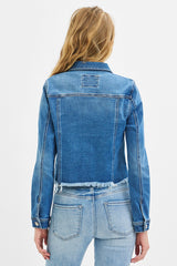 Curvy Irregular Fray Hemmed Jacket