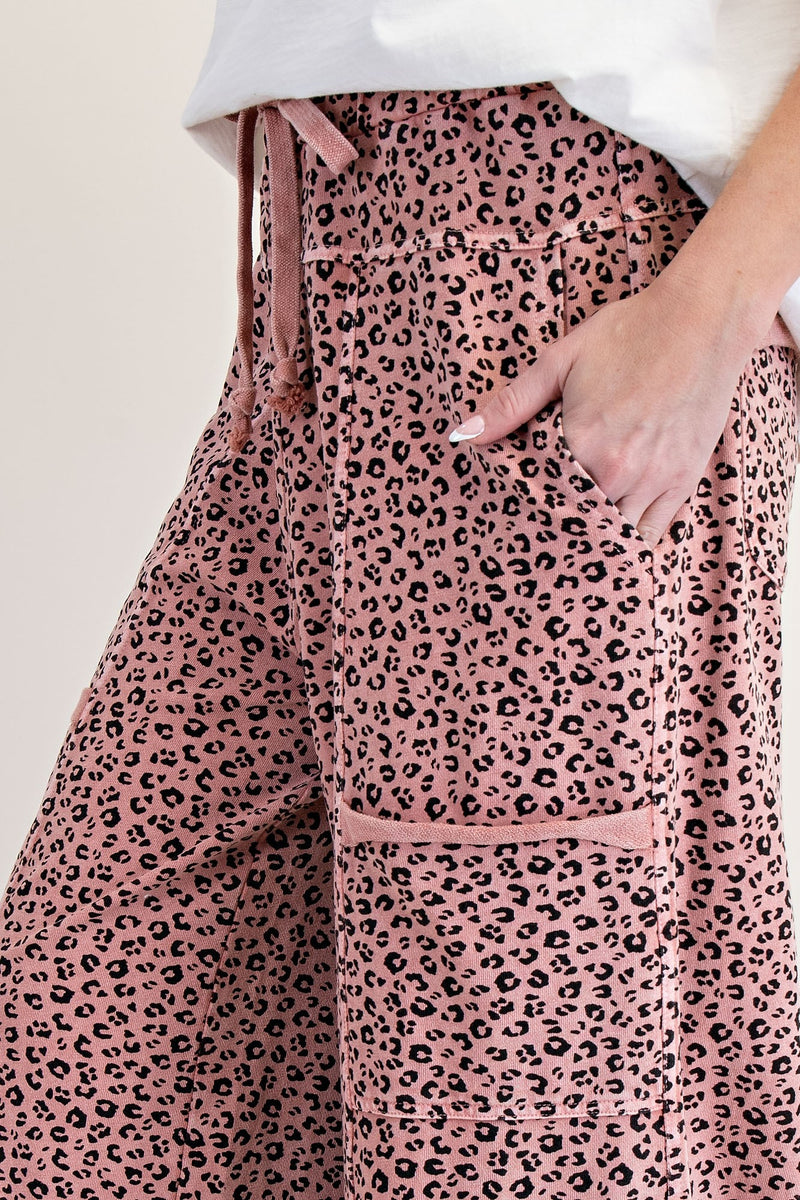 Antique Rose Cheetah Print Knit Pant