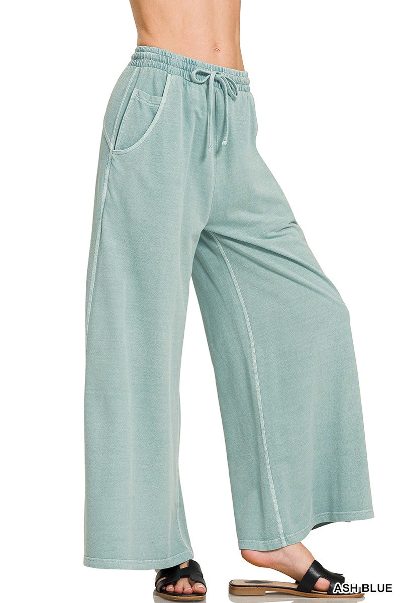 Pigment Dye and Enzyme Washed Terry Cloth Pants