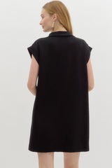 Black Modal Sleeveless Dress with Bow Details