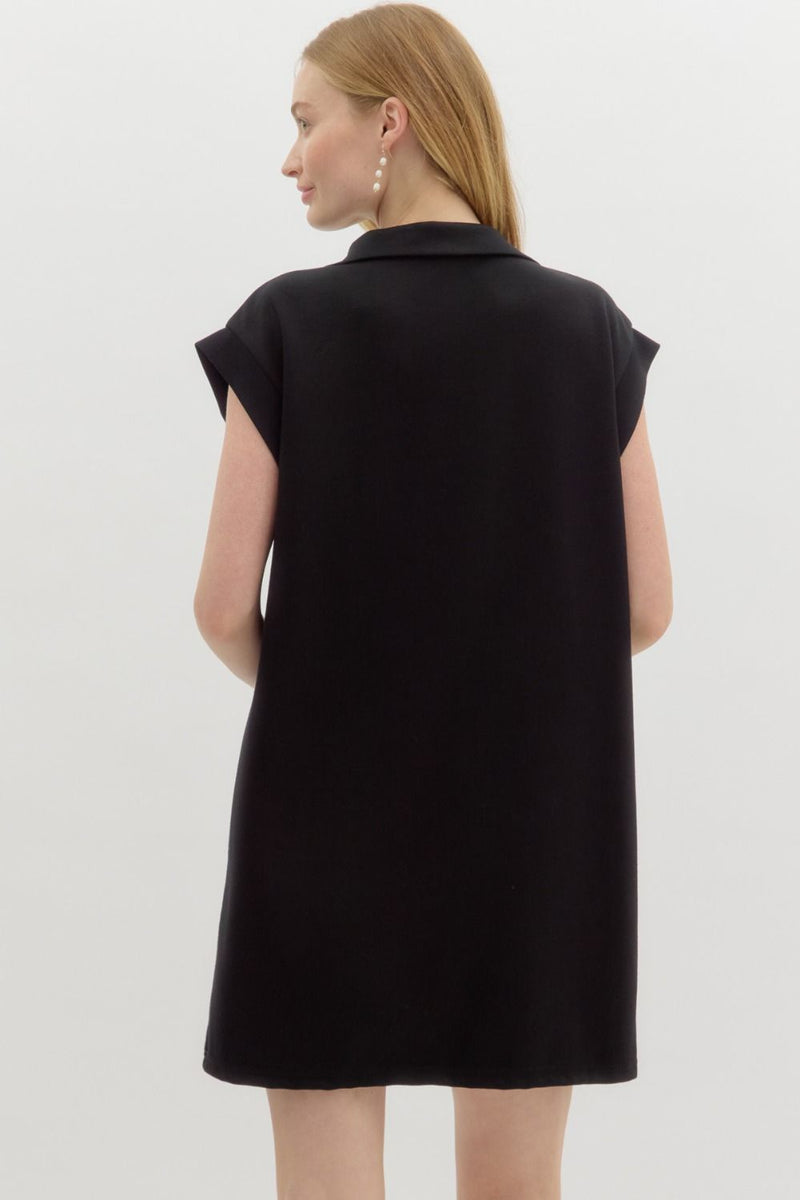 Black Modal Sleeveless Dress with Bow Details