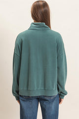Mineral Wash Button Front Sweatshirt