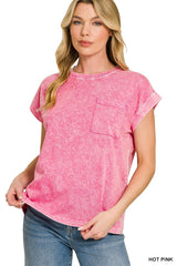 Halo Snow Washed Cuffed Short Sleeve Tee