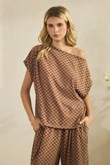 Brown Checkered Soft Matching Set