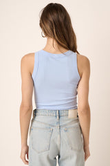 Ribbed Round Neck Knit Tank