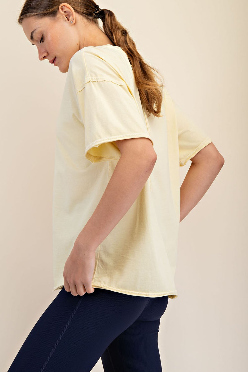 Curvy Soft Cotton Top Raw Seam