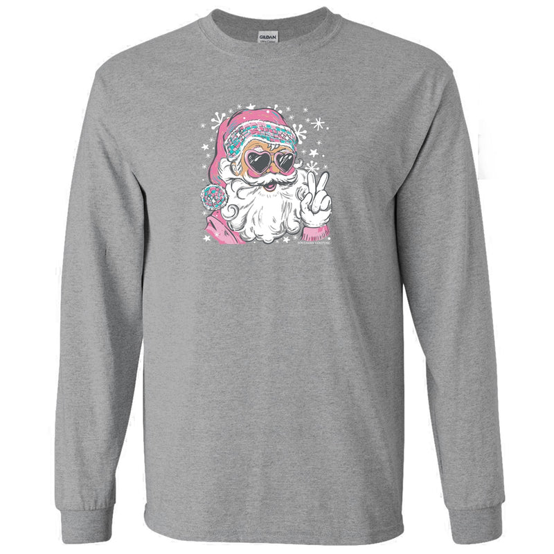 Gray Disco Santa Long Sleeve Tee