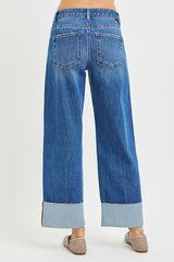 Lila's Mid Rise Straight Cuffed Jeans