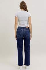 Reese's Mid Rise Dark Wash Straight Fit Jeans
