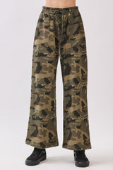 Camo Wide Leg Cotton Pants