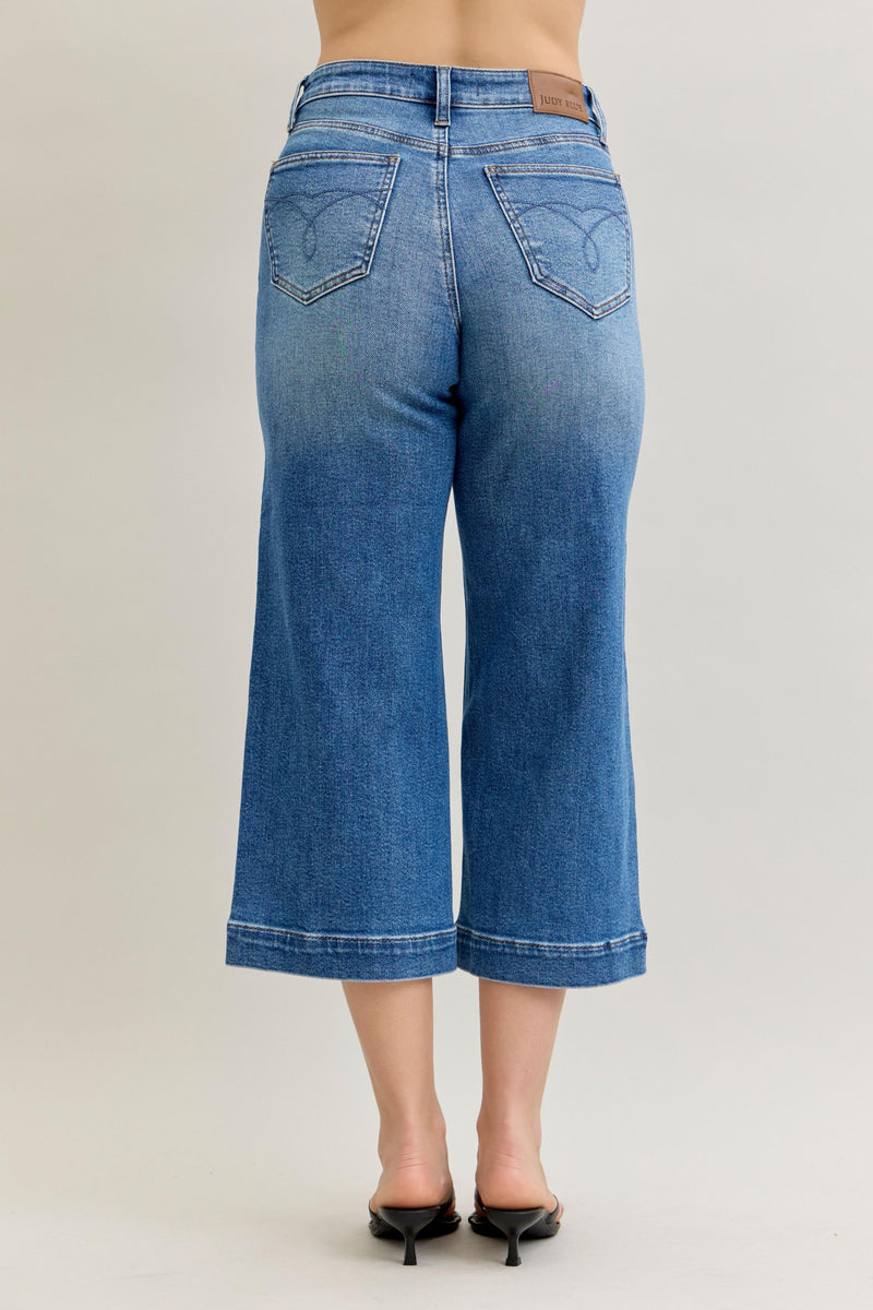 Bennett's Mid Rise Crop Wide Leg Jeans
