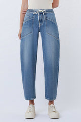 Meadow's High Rise Drawstring Elastic Waist Barrel