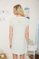 Textured Short Sleeve Dress