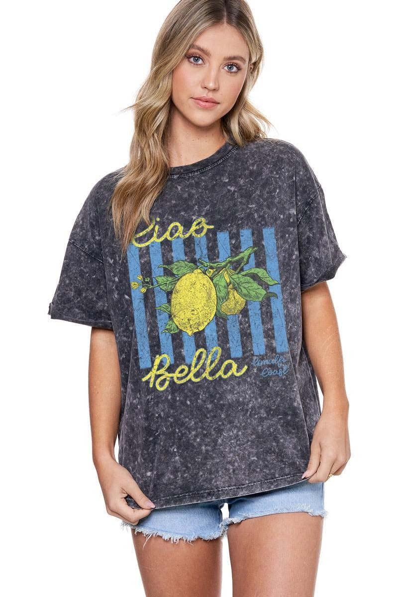 Black Ciao Bella Lemon Graphic Tee