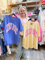 Yellow Lulu Mac Pink Logo Tee
